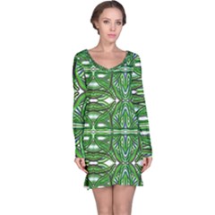 My Paint My Pallet Brocade Green Scarabs Long Sleeve Nightdress by ScottFreeArt