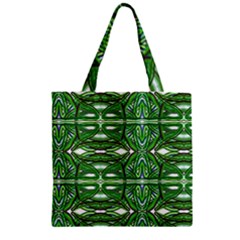 My Paint My Pallet Brocade Green Scarabs Zipper Grocery Tote Bag by ScottFreeArt