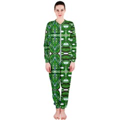 My Paint My Pallet Brocade Green Scarabs Onepiece Jumpsuit (ladies) 