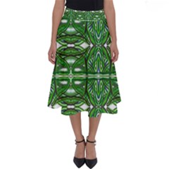 My Paint My Pallet Brocade Green Scarabs Perfect Length Midi Skirt by ScottFreeArt