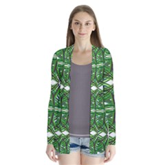 My Paint My Pallet Brocade Green Scarabs Drape Collar Cardigan by ScottFreeArt