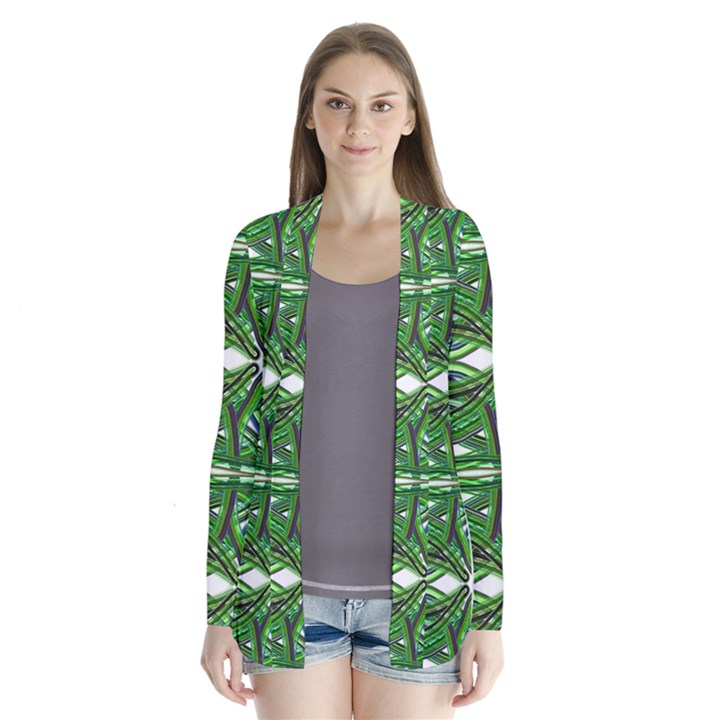 My Paint My Pallet Brocade Green SCARABS Drape Collar Cardigan