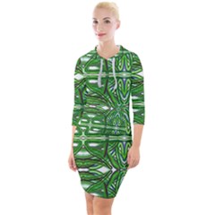 My Paint My Pallet Brocade Green Scarabs Quarter Sleeve Hood Bodycon Dress by ScottFreeArt