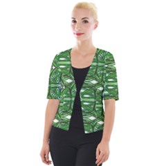 My Paint My Pallet Brocade Green Scarabs Cropped Button Cardigan by ScottFreeArt