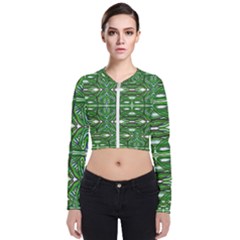 My Paint My Pallet Brocade Green Scarabs Long Sleeve Zip Up Bomber Jacket by ScottFreeArt