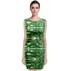 My Paint My Pallet Brocade Green Scarabs Sleeveless Velvet Midi Dress