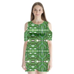 My Paint My Pallet Brocade Green Scarabs Shoulder Cutout Velvet One Piece