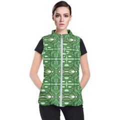 My Paint My Pallet Brocade Green Scarabs Women s Puffer Vest