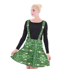 My Paint My Pallet Brocade Green Scarabs Suspender Skater Skirt by ScottFreeArt