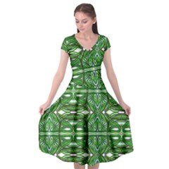 My Paint My Pallet Brocade Green Scarabs Cap Sleeve Wrap Front Dress by ScottFreeArt