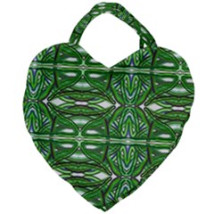 My Paint My Pallet Brocade Green Scarabs Giant Heart Shaped Tote by ScottFreeArt