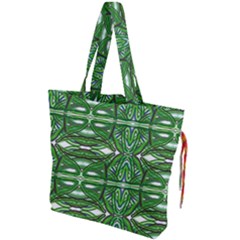 My Paint My Pallet Brocade Green Scarabs Drawstring Tote Bag by ScottFreeArt