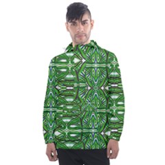 My Paint My Pallet Brocade Green Scarabs Men s Front Pocket Pullover Windbreaker by ScottFreeArt