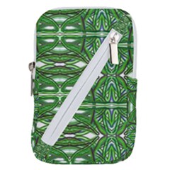 My Paint My Pallet Brocade Green Scarabs Belt Pouch Bag (large) by ScottFreeArt