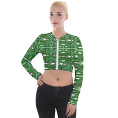 My Paint My Pallet Brocade Green Scarabs Long Sleeve Cropped Velvet Jacket by ScottFreeArt