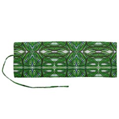 My Paint My Pallet Brocade Green Scarabs Roll Up Canvas Pencil Holder (m) by ScottFreeArt