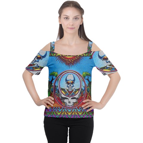 Grateful Dead Wallpapers Cutout Shoulder Tee by Sapixe