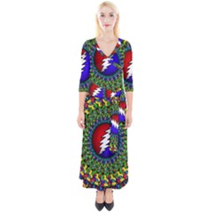 Grateful Dead Quarter Sleeve Wrap Maxi Dress by Sapixe