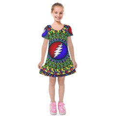 Grateful Dead Kids  Short Sleeve Velvet Dress by Sapixe