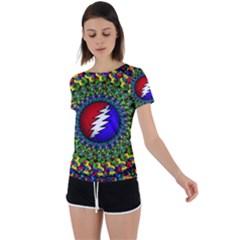 Grateful Dead Back Circle Cutout Sports Tee by Sapixe