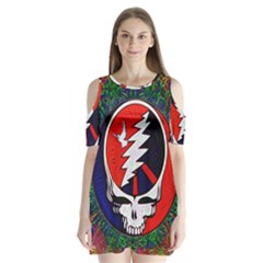 Grateful Dead Shoulder Cutout Velvet One Piece by Sapixe