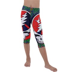 Grateful Dead Kids  Lightweight Velour Capri Leggings  by Sapixe