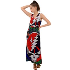 Grateful Dead V-neck Chiffon Maxi Dress by Sapixe