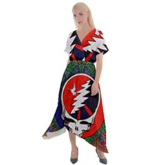 Grateful Dead Cross Front Sharkbite Hem Maxi Dress