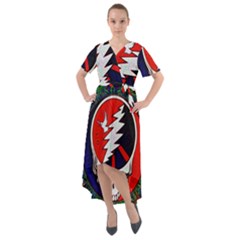 Grateful Dead Front Wrap High Low Dress by Sapixe