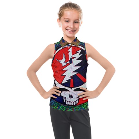 Grateful Dead Kids  Sleeveless Polo Tee by Sapixe