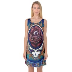 Grateful Dead Ahead Of Their Time Sleeveless Satin Nightdress by Sapixe