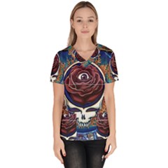 Grateful Dead Ahead Of Their Time Women s V-neck Scrub Top by Sapixe