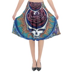 Grateful Dead Ahead Of Their Time Flared Midi Skirt by Sapixe