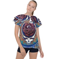 Grateful Dead Ahead Of Their Time Ruffle Collar Chiffon Blouse