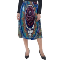 Grateful Dead Ahead Of Their Time Classic Velour Midi Skirt  by Sapixe