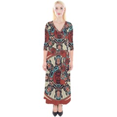 Grateful Dead Pacific Northwest Cover Quarter Sleeve Wrap Maxi Dress by Sapixe