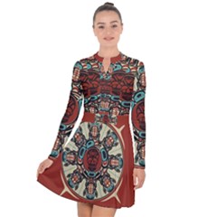 Grateful Dead Pacific Northwest Cover Long Sleeve Panel Dress by Sapixe