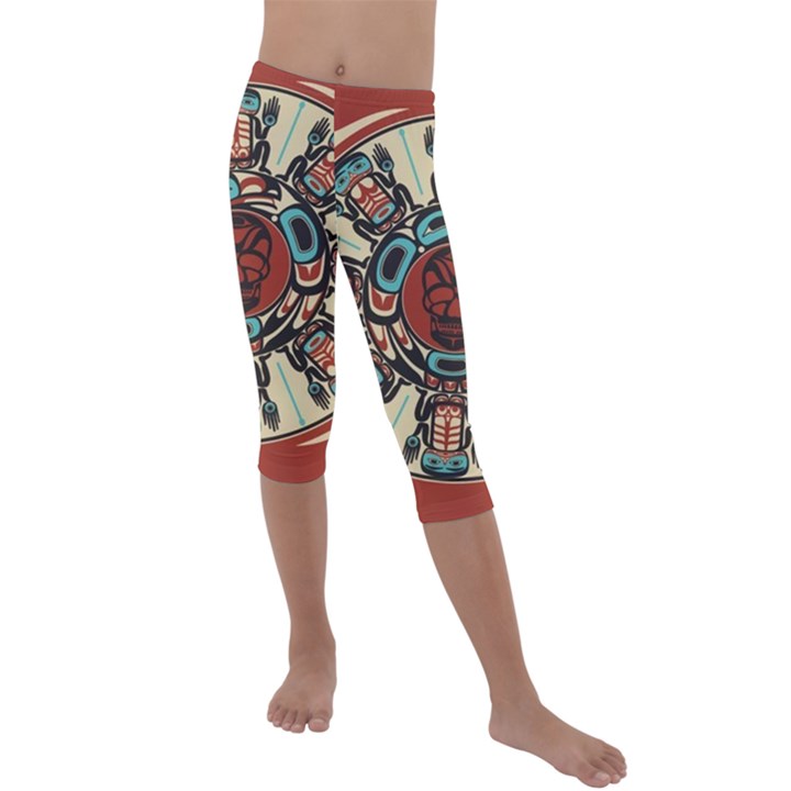 Grateful Dead Pacific Northwest Cover Kids  Lightweight Velour Capri Leggings 