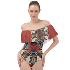 Grateful Dead Pacific Northwest Cover Off Shoulder Velour Bodysuit  by Sapixe