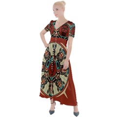 Grateful Dead Pacific Northwest Cover Button Up Short Sleeve Maxi Dress by Sapixe