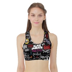 Metal Bands College Sports Bra With Border by Sudhe