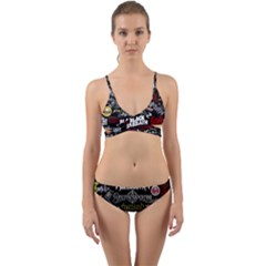 Metal Bands College Wrap Around Bikini Set by Sudhe