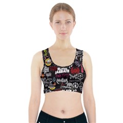 Metal Bands College Sports Bra With Pocket