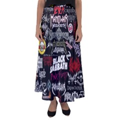 Metal Bands College Flared Maxi Skirt