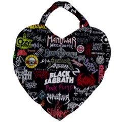 Metal Bands College Giant Heart Shaped Tote