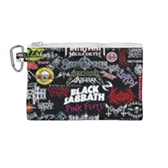 Metal Bands College Canvas Cosmetic Bag (medium) by Sudhe