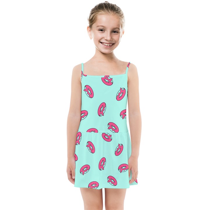 Donuts Pattern Food Colourful Kids  Summer Sun Dress