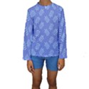 Leaves Ferns Blue Pattern Kids  Long Sleeve Swimwear View1