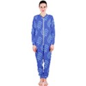 Leaves Ferns Blue Pattern OnePiece Jumpsuit (Ladies)  View1