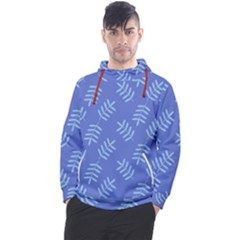 Leaves Ferns Blue Pattern Men s Pullover Hoodie